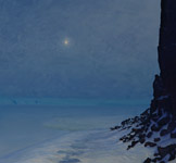 Moon by Castle Rock Oil Painting Landscapes of Anatarctica